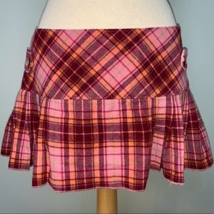 Abercrombie And Fitch wool pink plaid mini skirt